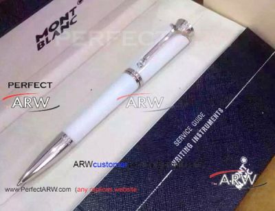 Perfect Replica Montblanc Princesse Monaco Ballpoint Pen White Resin